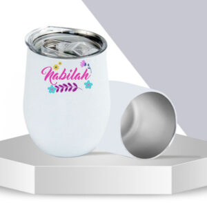 Termo – Vaso de vino de acero inoxidable Blanco (Sublimación Parcial)